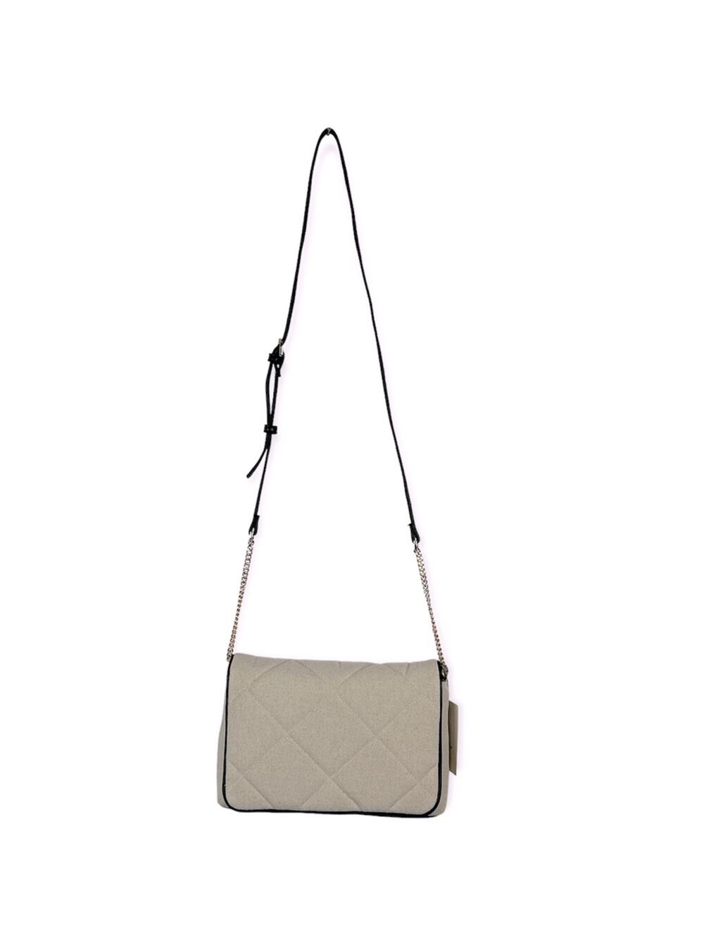 NWT a .new day tan oatmeal quilted fabric crossbody purse